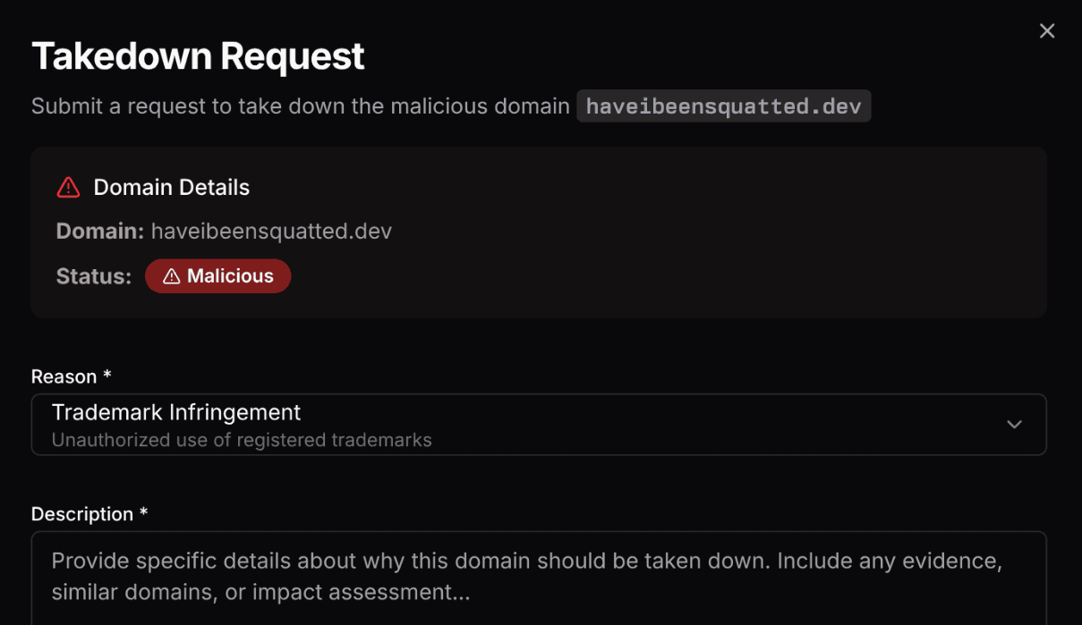 Takedown service
